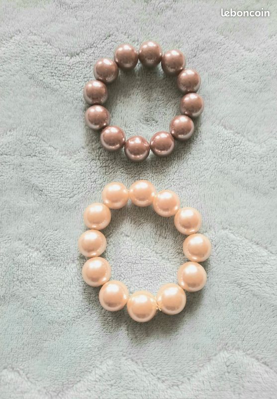 Bracelet Perles Fantaisie 19 Cm - Occasion En Très Bon état