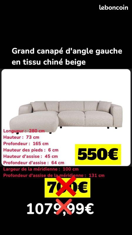 CANAPES angle,convertible,express,cuir (image 10)