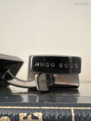 Boutons De Manchette Hugo Boss Vintage - Modèle Ancien Plaqué Argent - Occasion