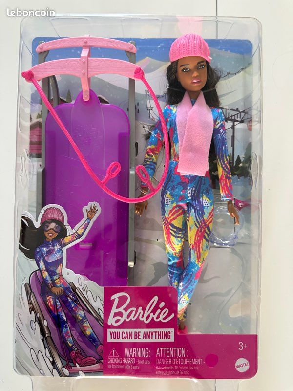 Poupée Barbie métisse et Sa Luge au ski neuf (image 1)