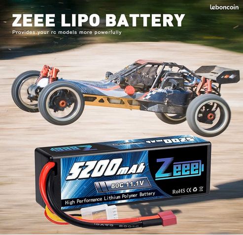 Zeee 3S Lipo Batterie 5200mAh 11,1V 80C 3S Coque Dure Batterie avec connecteur (image 4)