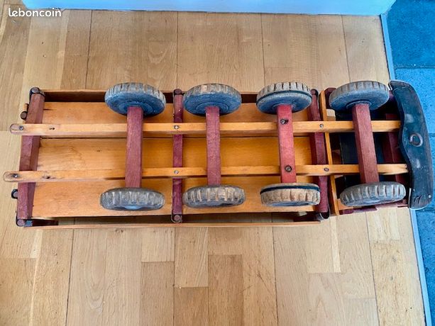 Jouet bois ancien caleche marque dejou - Jeux & Jouets