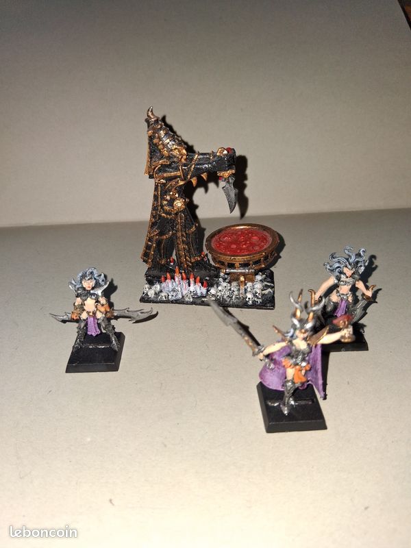 3x Gardes Noirs Elfes Noirs Warhammer - Métal Old World OOP - Bon état