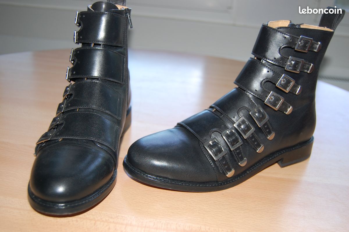 Bottines Maje en cuir noir neuves taille 40 Chaussures