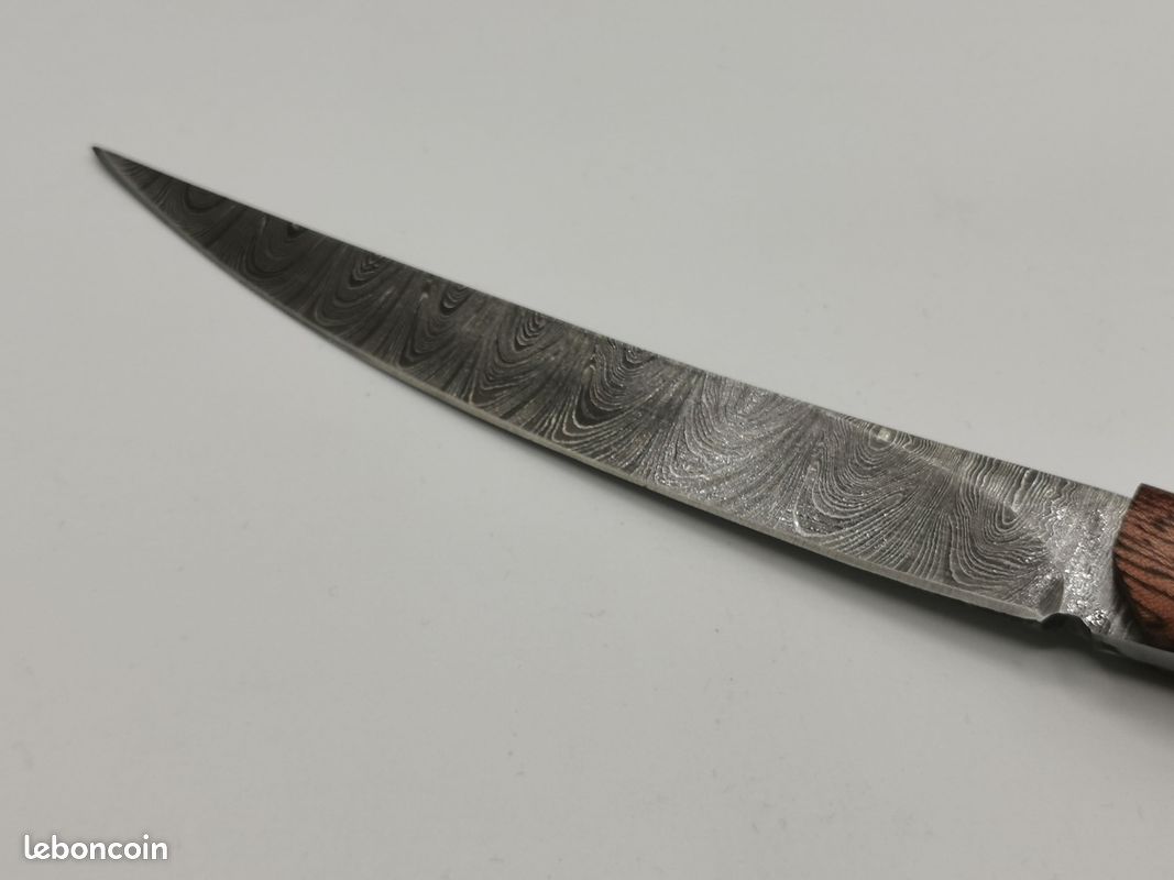 Couteau De Chasse En Acier Damas Artisanal – Le Camarguais – Édition Limitée - Coutellerie Hosteel (image 5)