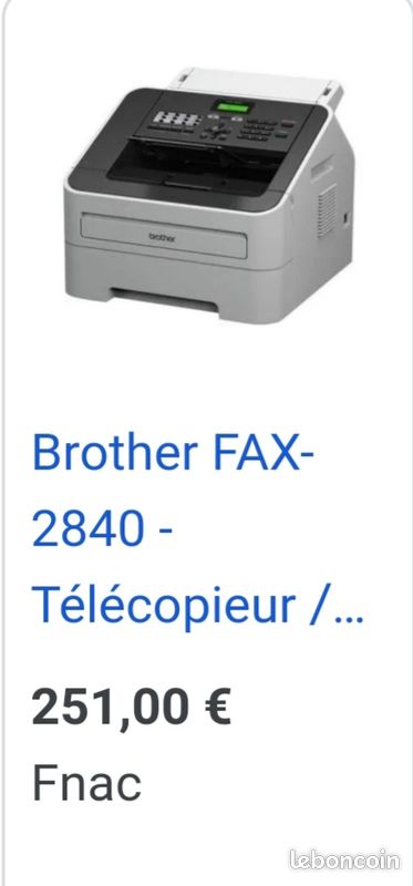 Fax imprimante copieur scanner multifonction / brother fax-2840 (image 2)