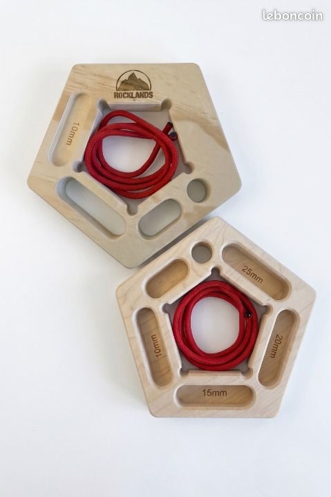Pack De 2 Planches D'escalade Portables – Bois De Bouleau, Profondeurs 10-30mm, Pour Doigts 1 à 4, Avec Cordes !