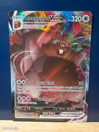 Rongridou VMAX 218/264 – Coffret Ultraboost X Épée & Bouclier Poing De Fusion – 10 Cartes Pokémon Françaises