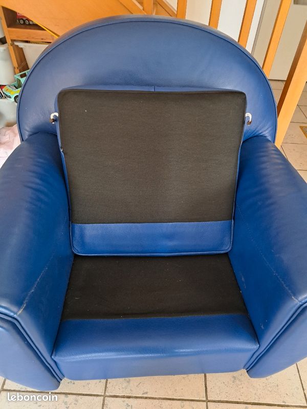 Fauteuil cuir bleu - ultra confortable (image 7)