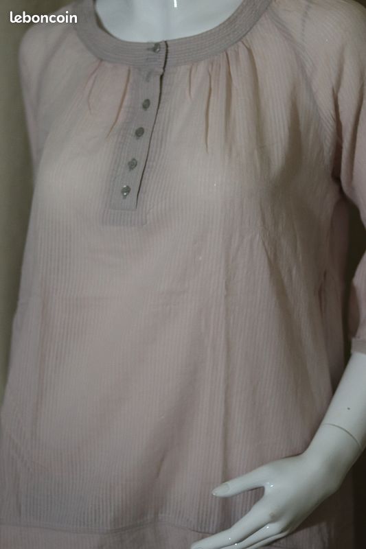 Blouse bouffante rose gris (image 10)