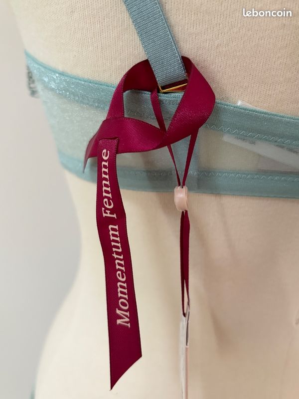 Ensemble lingerie Valisere Spot Joyeux bleu vert taille 90B 40 neuf avec étiquette (image 8)