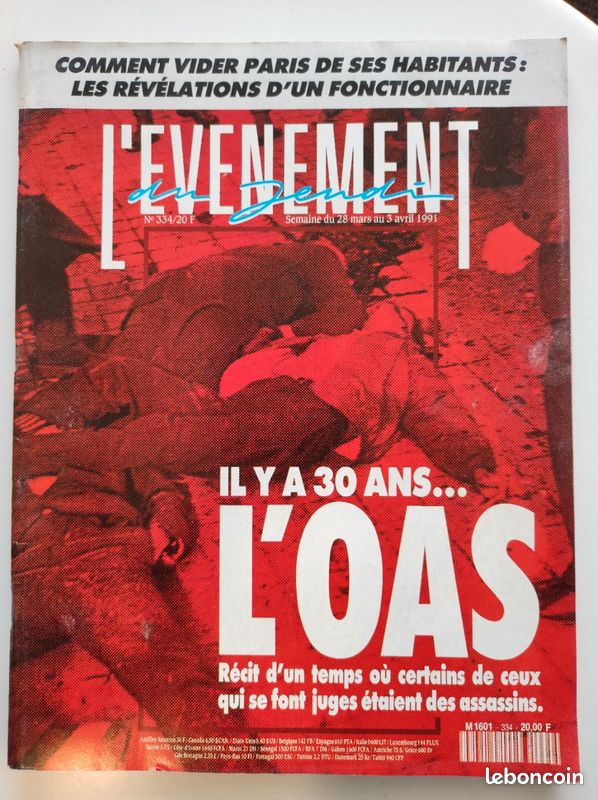 Evenement Du Jeudi (L') N° 334 Du 28/03/1991 - Il y a 30 ans... L'OAS (image 1)