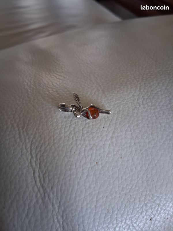 Pendentif argent et ambre fee - Montres & Bijoux