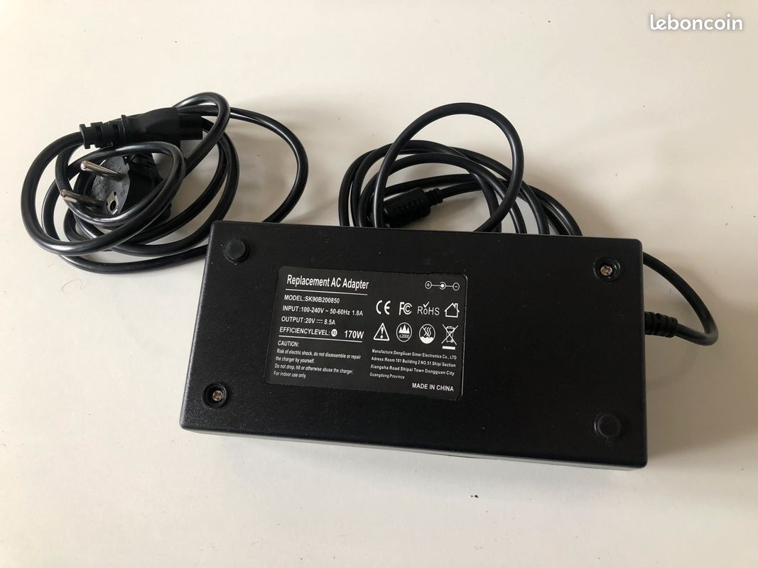 Chargeur secteur 20V 8,5A 170W compatible pour Lenovo Thinkpad E440 E450 E540 E550 E555 W540 W541 W5 (image 1)