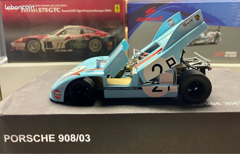 Miniature 1/18 auto art signature Porsche 908/03 Nürburgring 1971 Bell/ Siffert N2 Gulf réf87173 (image 4)