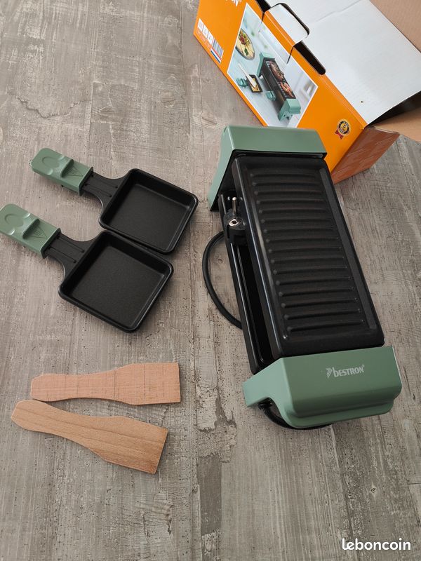 Bestron Mini Raclette, Set Gourmet pour 1 à 2 personnes, comprenant 2 poêlons & 2