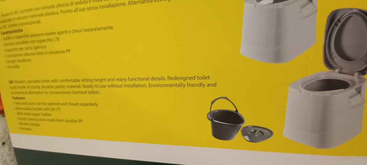 Toilette de secours camping car - Équipement caravaning