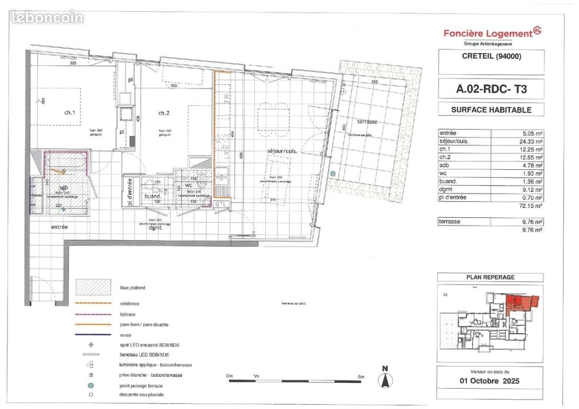 Appartement 3 pièces 72 m² · à Créteil · 72 m² · 1 320 €