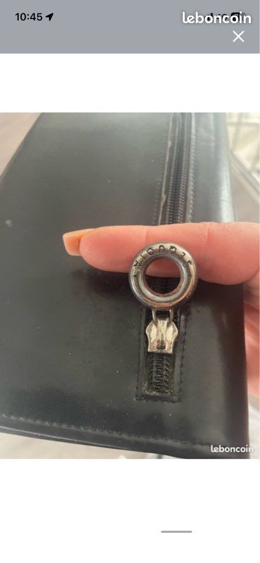 Porte feuille porte monnaie séquoia cuir noir bon état (image 5)
