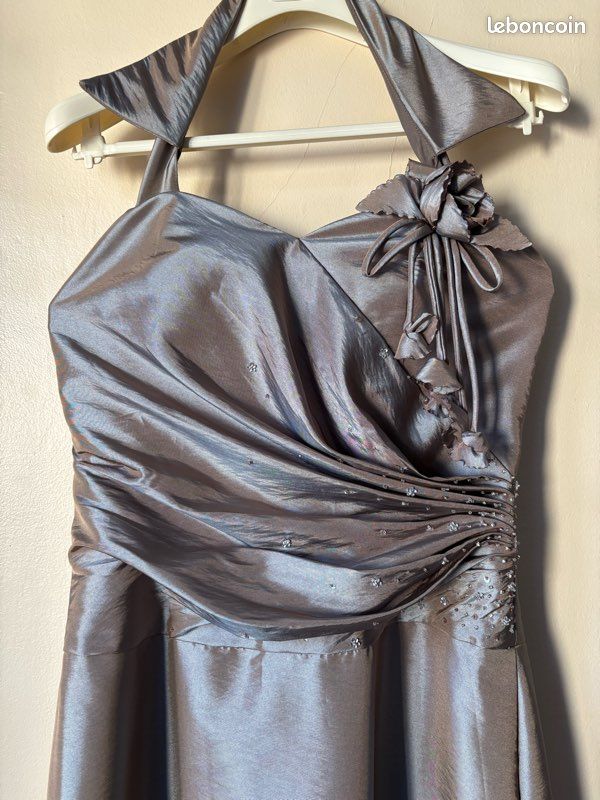 Robe longue Volga taupe point mariage T 40 (image 1)