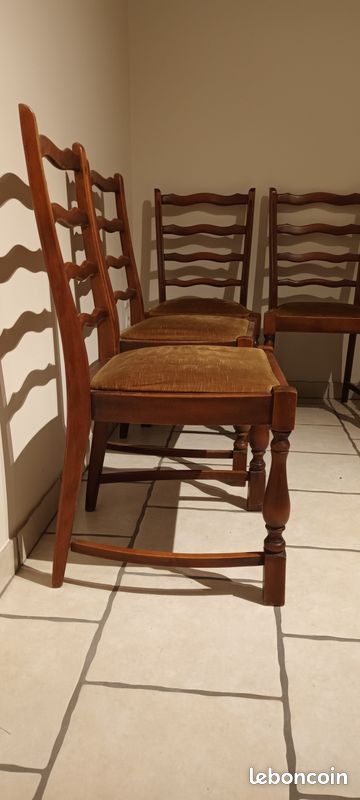 Lot de 6 chaises bois massif-tissu- : 30 (image 3)
