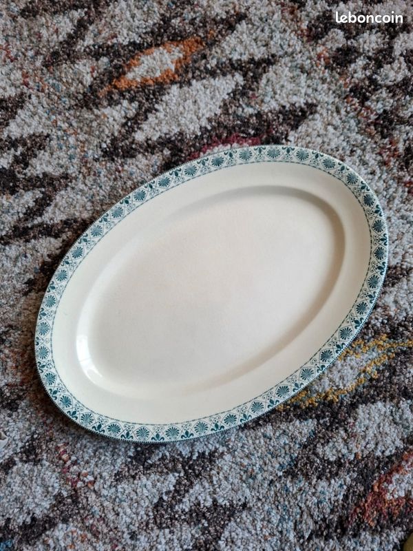 ANCIEN PLAT FAÏENCE TERRE DE FER CLAIREFONTAINE MODÈLE RENAISSANCE 19