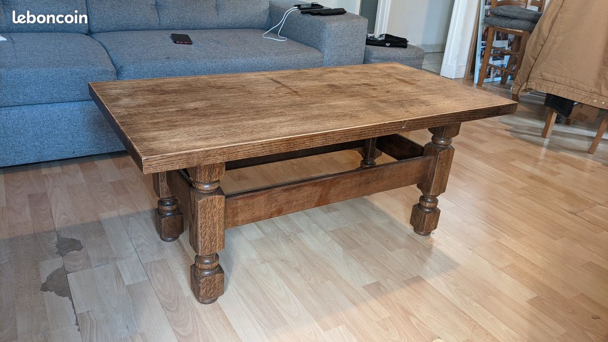 Table basse bois massif (image 1)