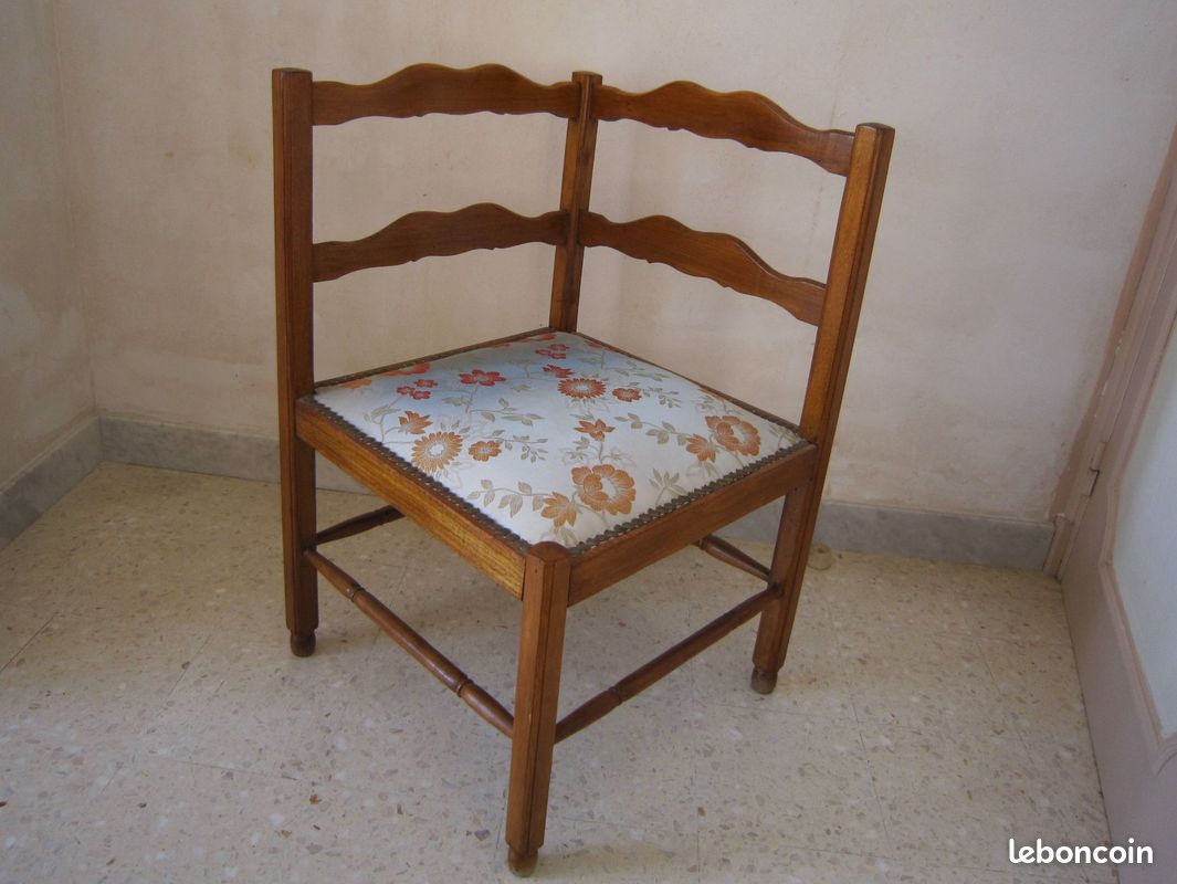 CHAISE D’ANGLE en BOIS « COIN du FEU » (f) (image 4)