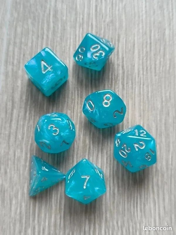 🎲Set de dés RPG (jeu de rôle) – 7 dés polyédriques – Couleur bleu – Neuf (image 2)
