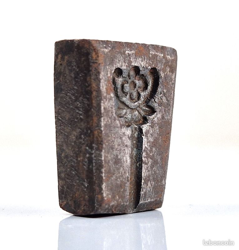 Moule à Bijoux / Poinçon En Bronze Indien - Style Antique, Pour Fabrication Artisanale - Occasion, Poids 39g
