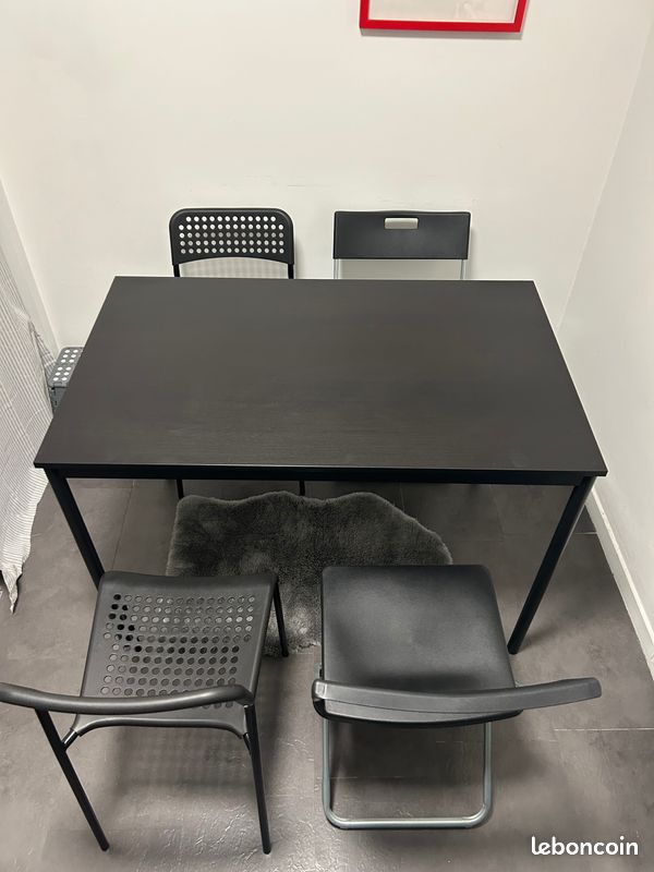 Chaise Jardin Chaise Adde Ikea Empilable Noir Plastique Et