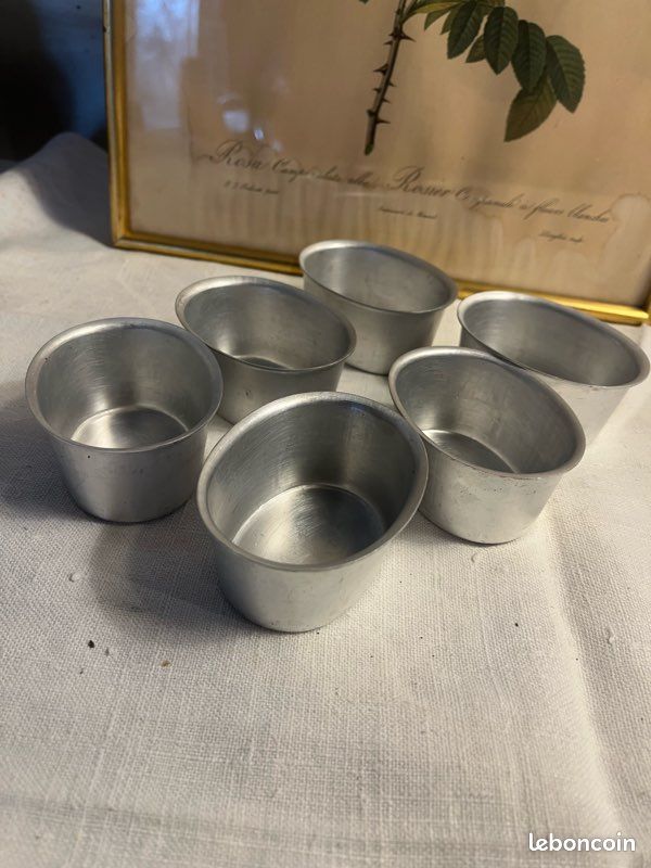Lot 6 Moules à Aspic Aluminium Tournus Unis France – Vintage Années 1920-1940