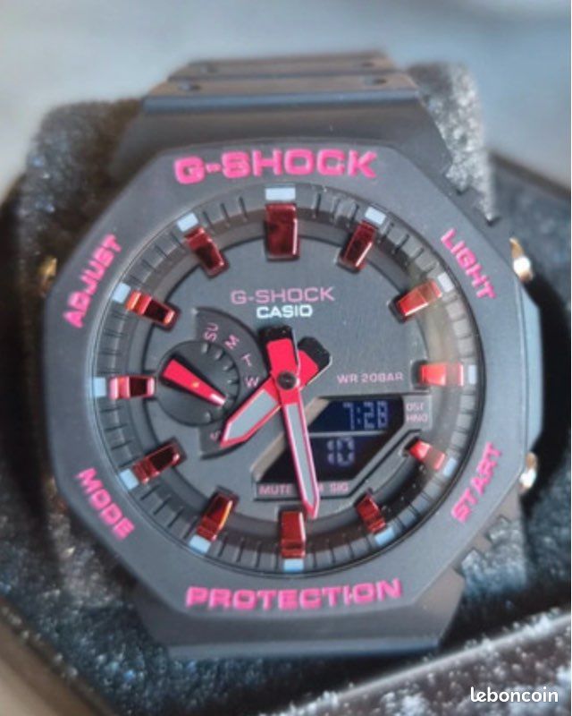 Montre Casio G-Shock pour homme, rouge et noire (image 3)