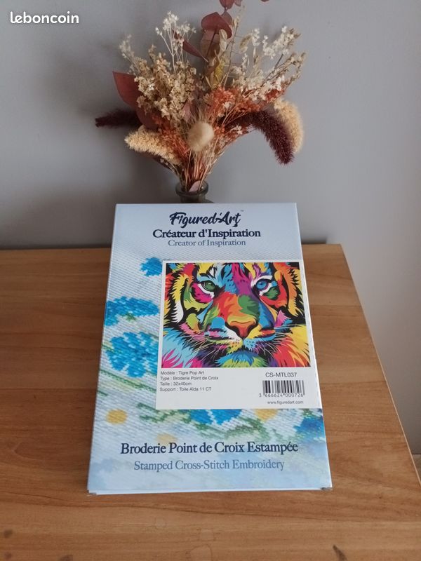 Point De Croix Kit Complet Estampé, Koi Et Fille En Prière, G, Kits De