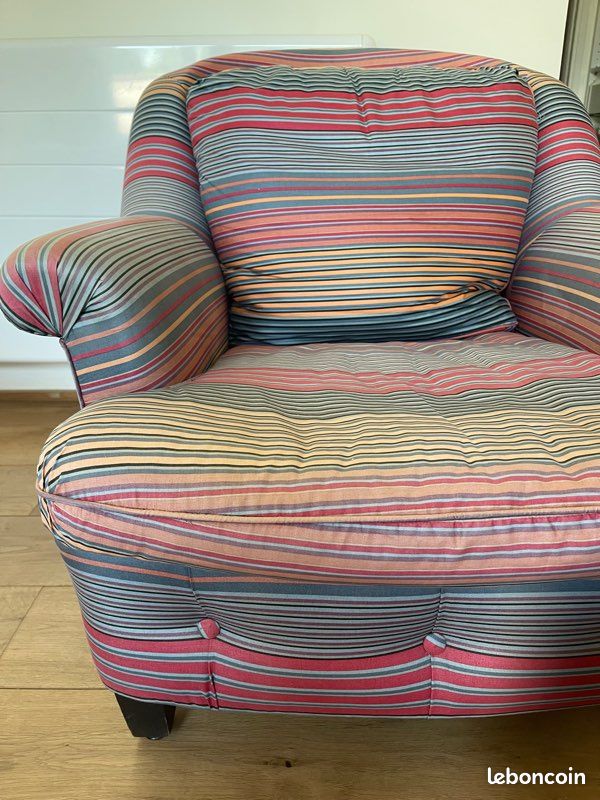 Fauteuil tissu avec repose-pied (image 3)