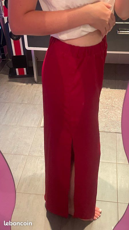 Pantalon fluide bordeaux (image 2)