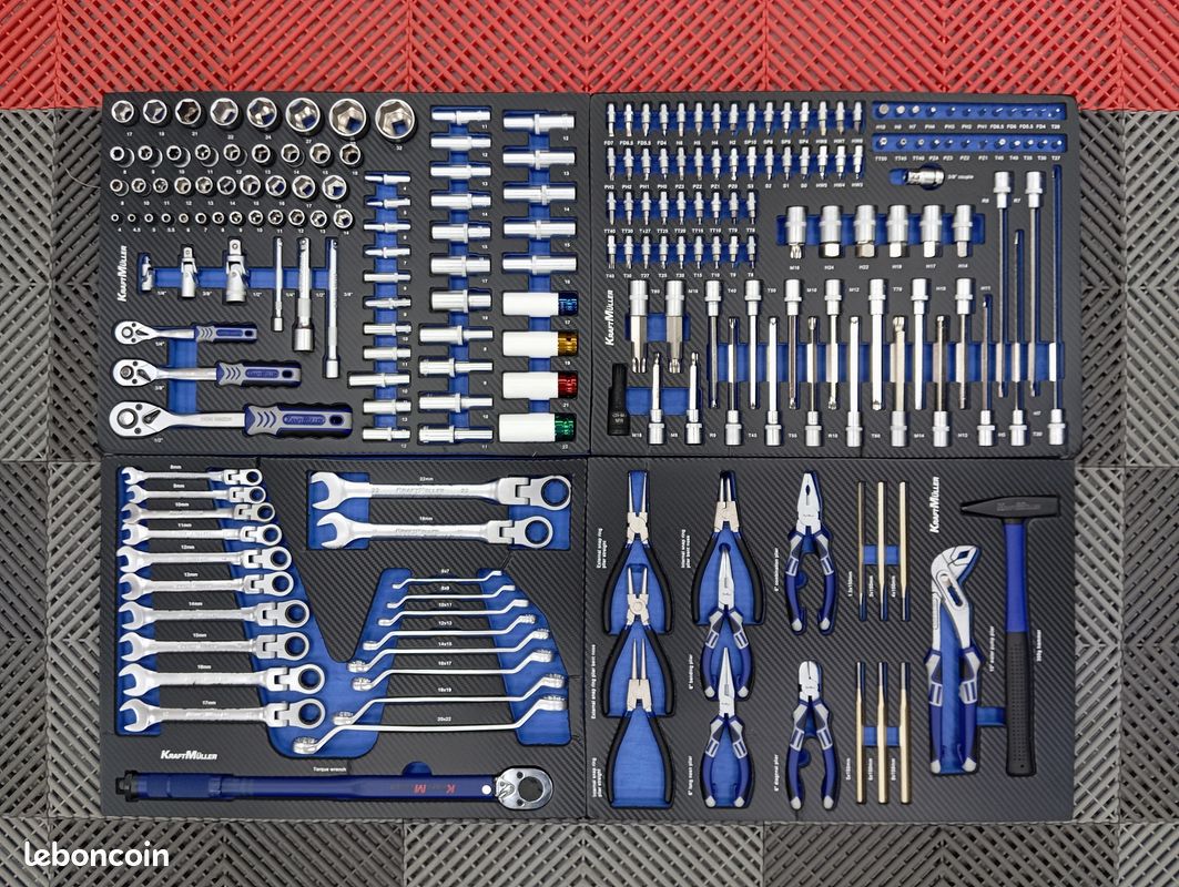 Servante à outils d'atelier 8 tiroirs pleins + cric (image 2)