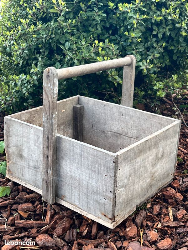 Petit Panier Ancien En Bois Tressé - Diamètre 21 Cm, Hauteur 13 Cm - Excellent état