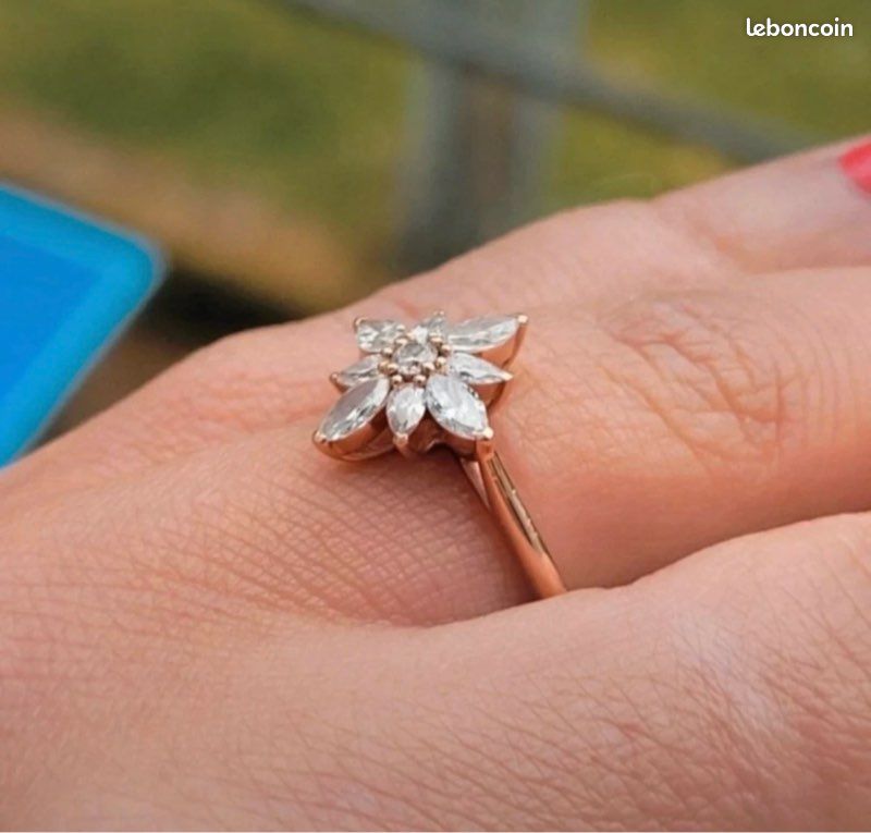 Bague or rose 14k diamants (image 4)