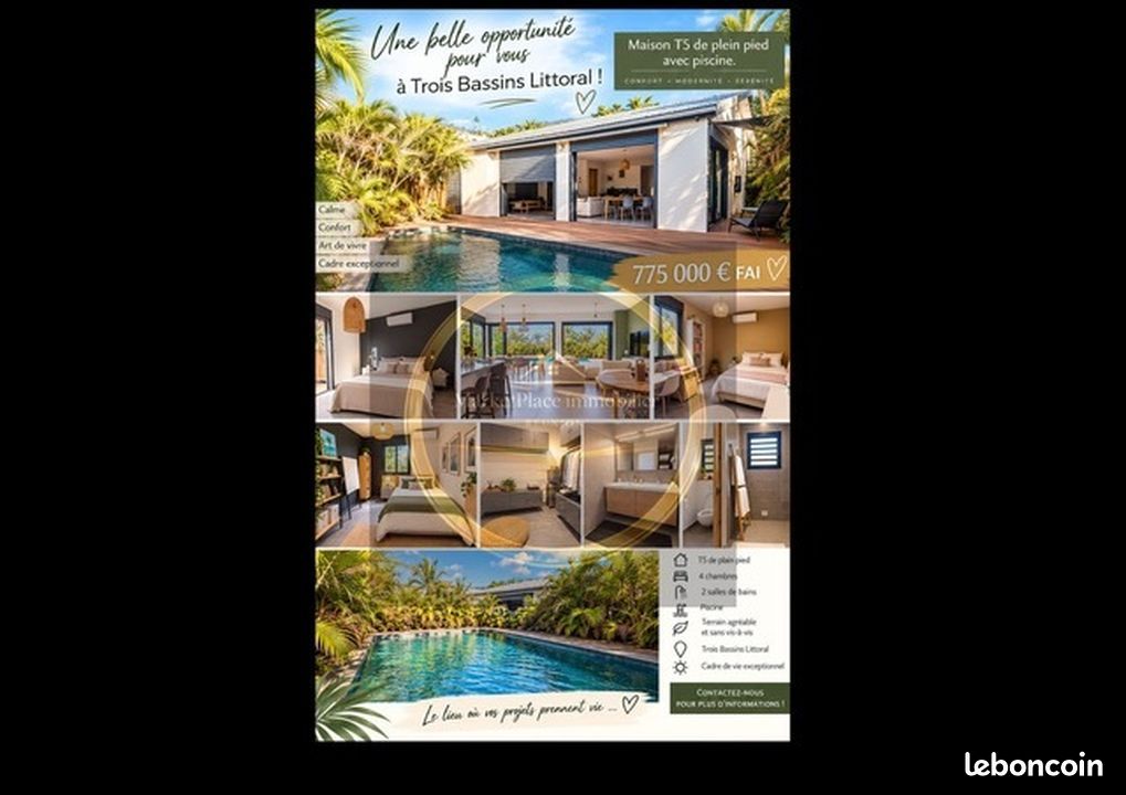 Maison 5 pièces 140 m² · aux Trois-Bassins · 140 m² · 775 000 €