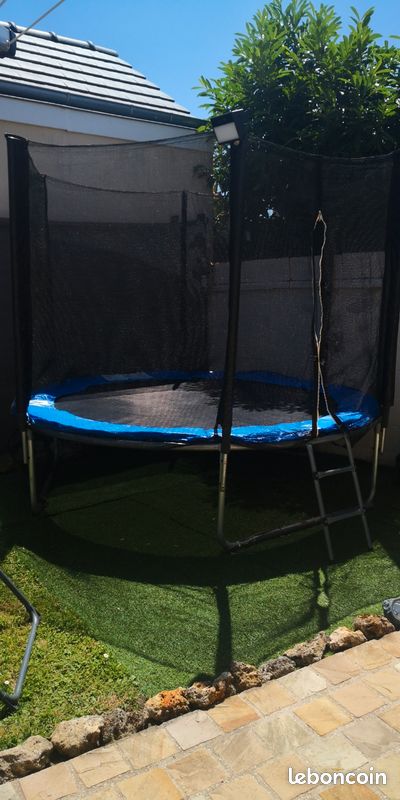 Trampoline Ø250cm - Pluton XXL bleu avec accessoires Alice's Garden (image 2)