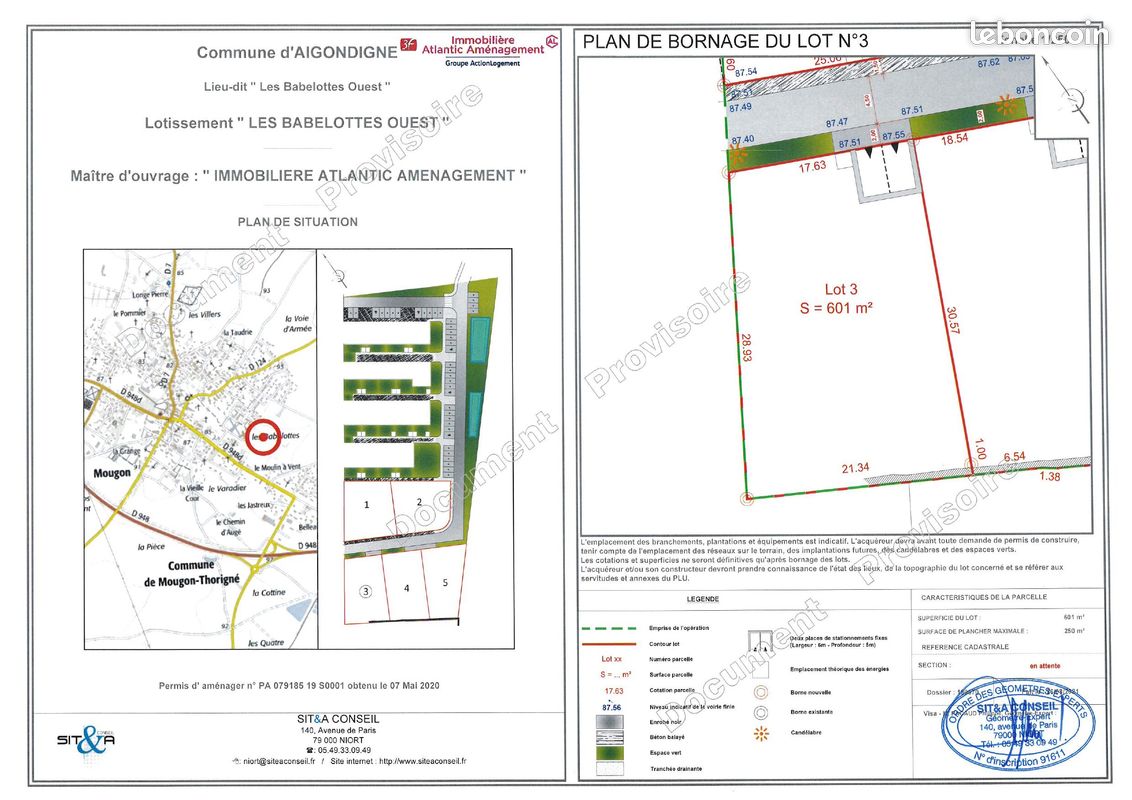 Terrain 601 m² · à Aigondigné · 601 m² · 27 045 €