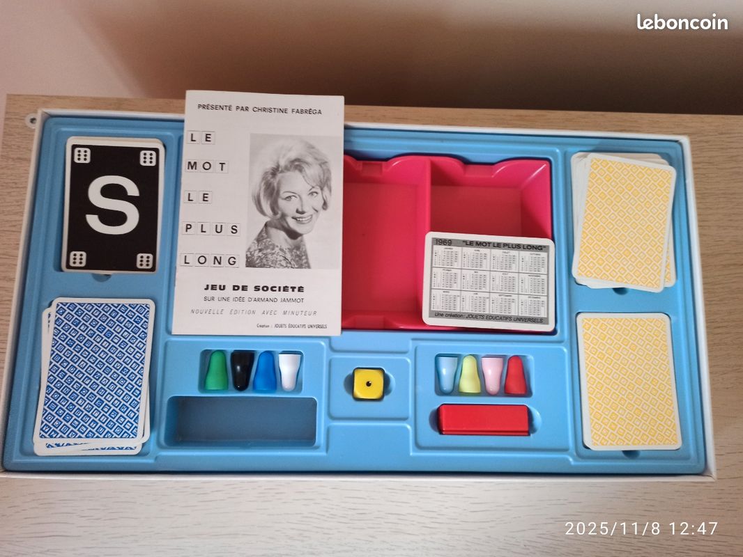Jeu De Société Vintage Le Mot Le Plus Long - Édition 1969 - Pour 2 Joueurs Ou Plus - Jeu De Cartes éducatif