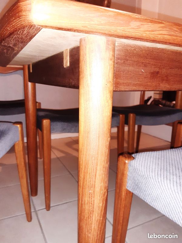 Table & 8 chaises en teck, style danois (image 6)
