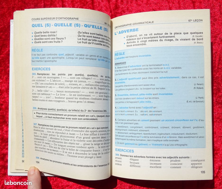 BLED COURS SUPÉRIEUR d'ORTHOGRAPHE - Grand format RELIÉ 4ème 3ème BEP Classiques Hachette 1987 – Langue française, écrit - bases principales et inchangées de l'orthographe (image 12)