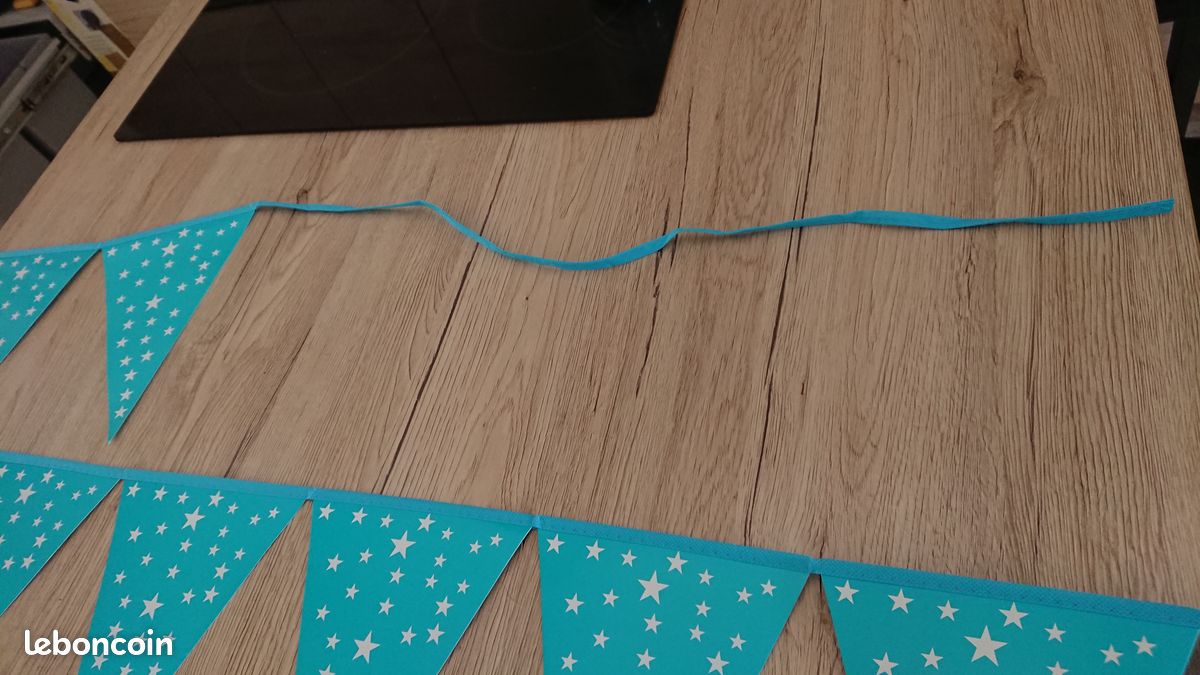 2 banderoles a fanions turquoise neuves (image 3)