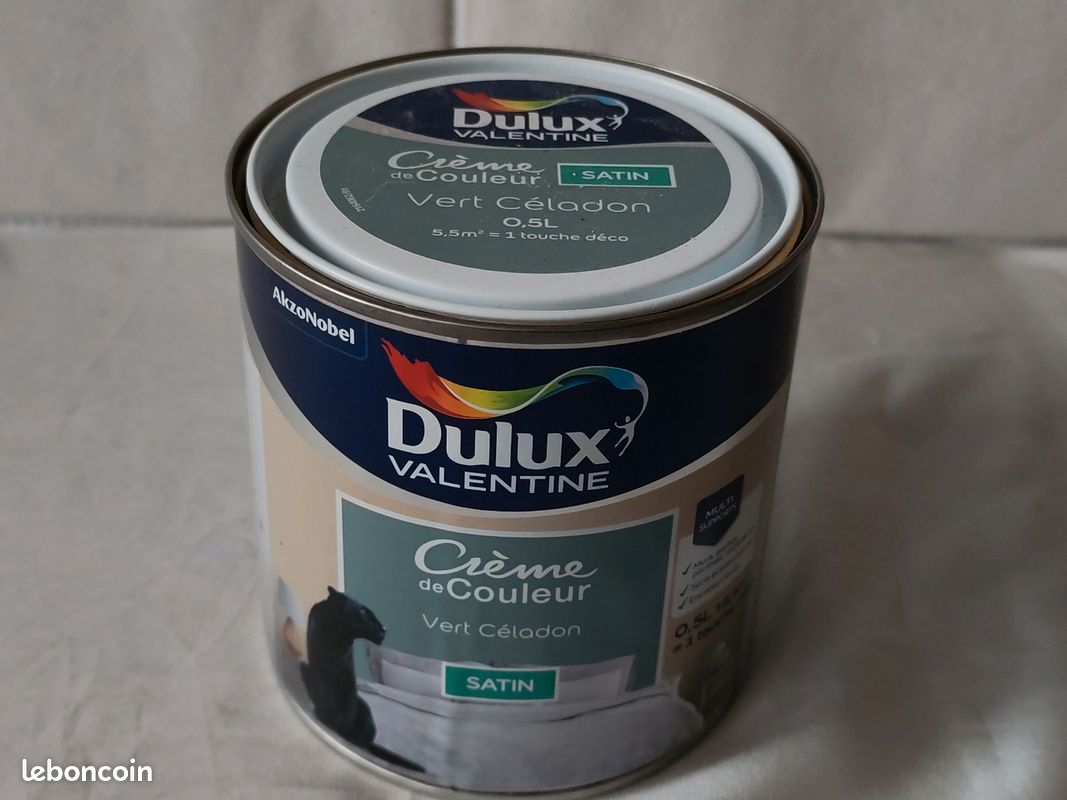 Peinture Dulux Valentine Crème de couleur Vert Céladon SATIN (image 5)