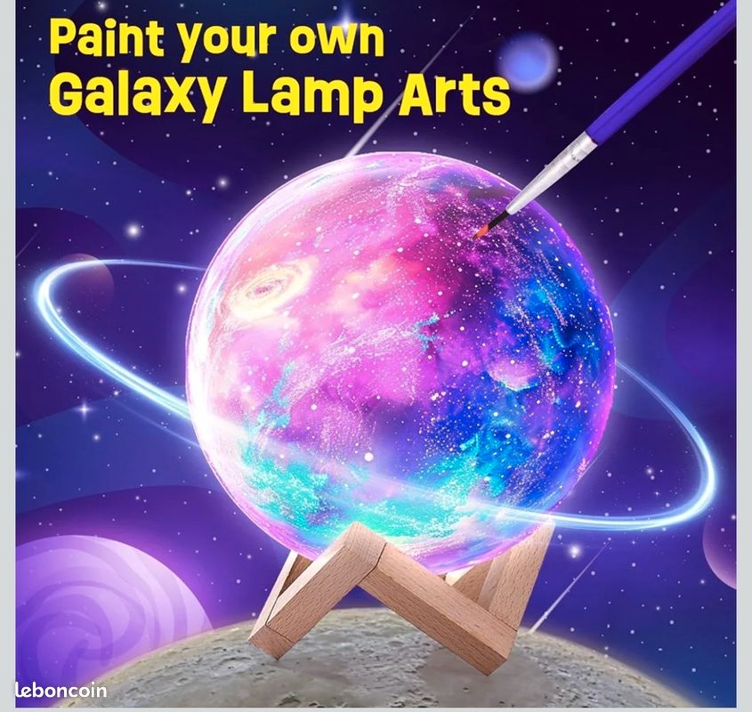 Kit Peinture Lampe Lune 3D Rechargeable - Cadeau Créatif Enfant 6-12 Ans Bricolage Veilleuse