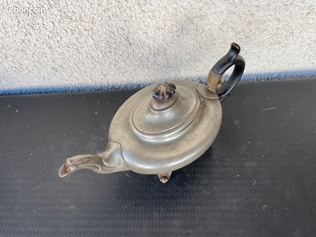 ANCIENNE THEIERE CAFETIERE en etain POINCON GF FINSTAIN EUR 25,00