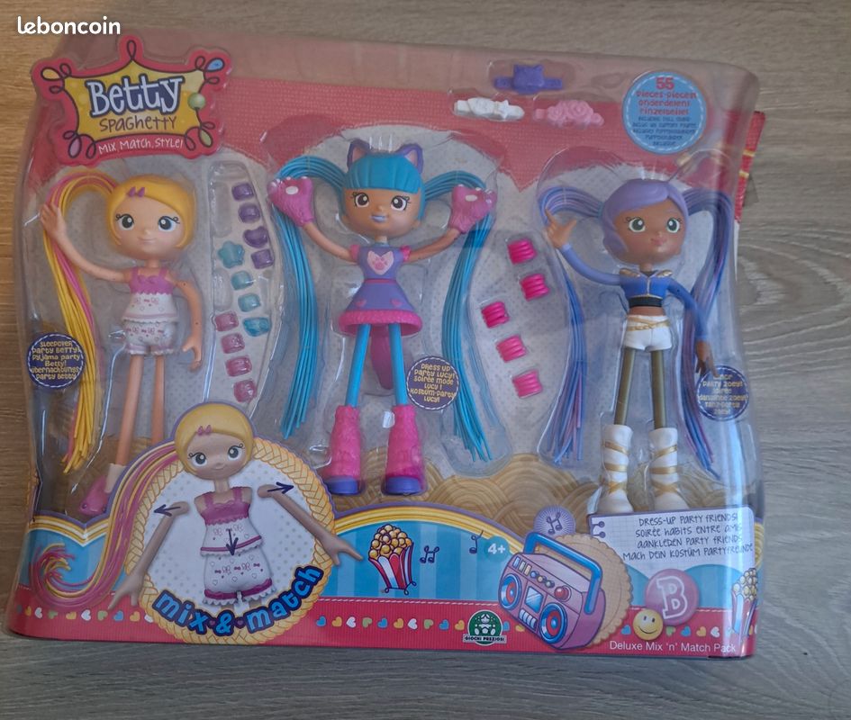 Betty Spaghetty Party Friends - 55 Pièces, Neuf, Set Habillage Et Accessoires